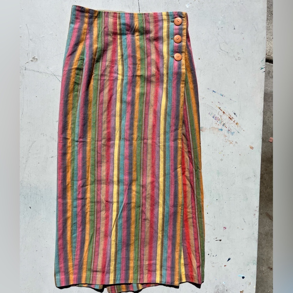 Women's Streetwear Skirt Vintage‎ Multicolor 9 Made USA BOHO Hippie Lagenlook
